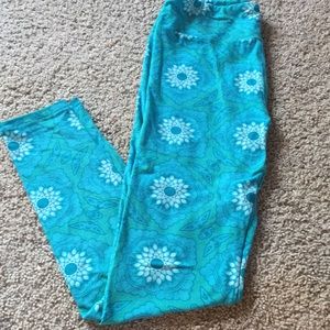 Lularoe green and blue leggings